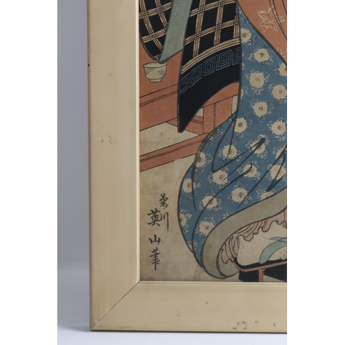 355 - TOYOHARA KUNICHIKA (1835-1900)a Japanese woodblock oban triptych depicting the play 'Nachi no Taki C... 