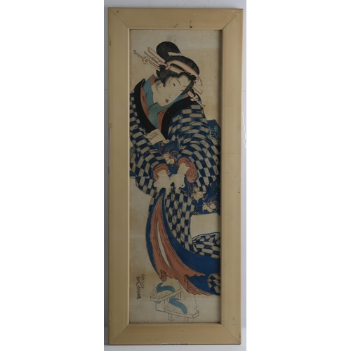 355 - TOYOHARA KUNICHIKA (1835-1900)a Japanese woodblock oban triptych depicting the play 'Nachi no Taki C... 