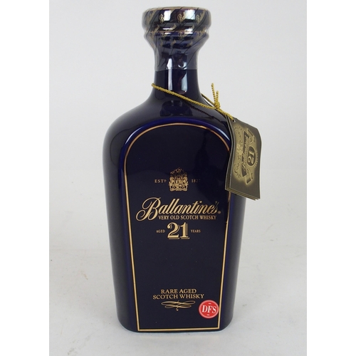 637 - BALANTINES 21 YEAR OLD VERY OLD RARE AGED SCOTCH WHISKY with presentation case... 