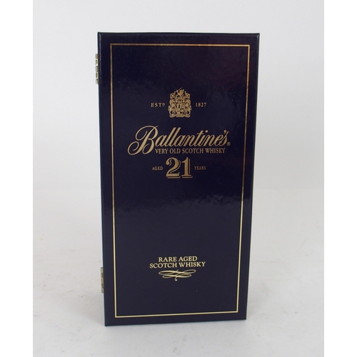 637 - BALANTINES 21 YEAR OLD VERY OLD RARE AGED SCOTCH WHISKY with presentation case... 