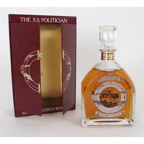 638 - THE SS POLITICIAN BLENDED SCOTCH WHISKY DECANTER no. A1464 in presentation box... 