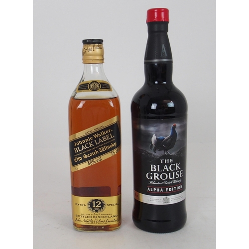 643 - JOHNNIE WALKER  BLACK LABELExtra Special Blended Scotch Whisky, The Black Grouse Alpha Edition Scotc... 