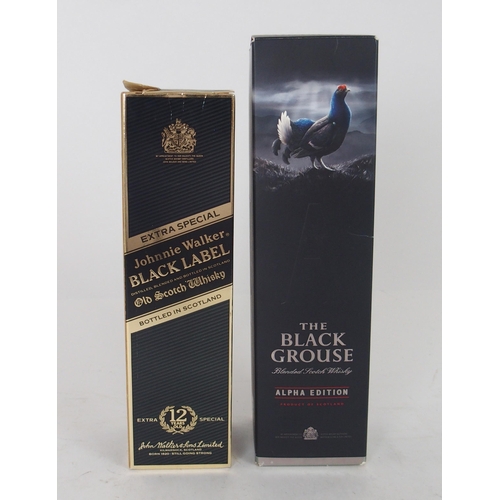 643 - JOHNNIE WALKER  BLACK LABELExtra Special Blended Scotch Whisky, The Black Grouse Alpha Edition Scotc... 