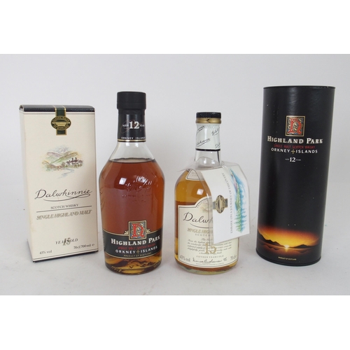 645 - DALWHINNIE Single Highland Malt Scotch Whisky 15 year Old, Highland Park Single Malt Scotch Whisky 1... 