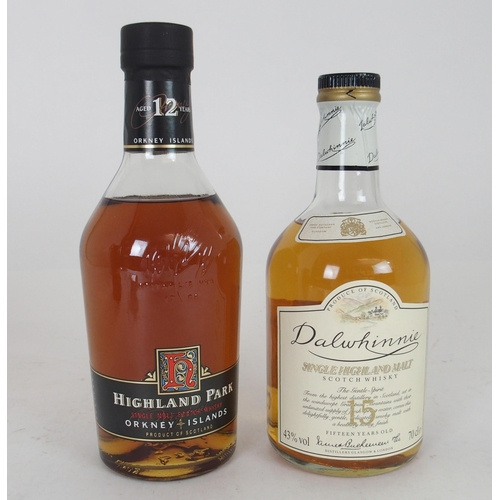 645 - DALWHINNIE Single Highland Malt Scotch Whisky 15 year Old, Highland Park Single Malt Scotch Whisky 1... 