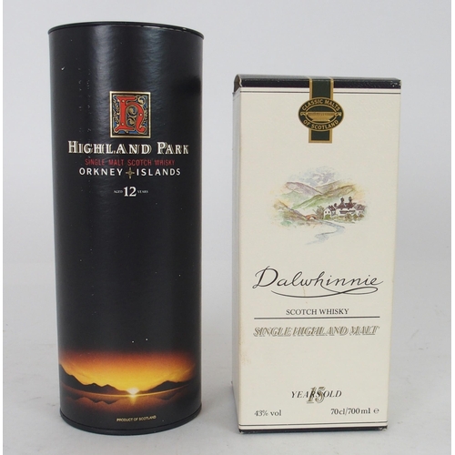 645 - DALWHINNIE Single Highland Malt Scotch Whisky 15 year Old, Highland Park Single Malt Scotch Whisky 1... 