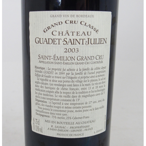 648 - CHATEAU GUADET-SAINT JULIEN Grand Cru Classe, Saint-Emillion 2003 (9)