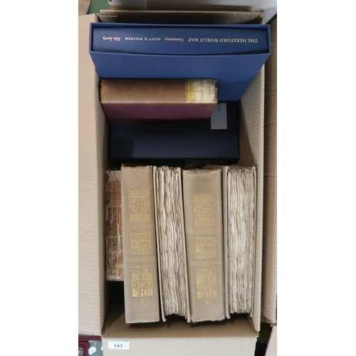 143 - A lot of six boxes of assorted hardback books (6)