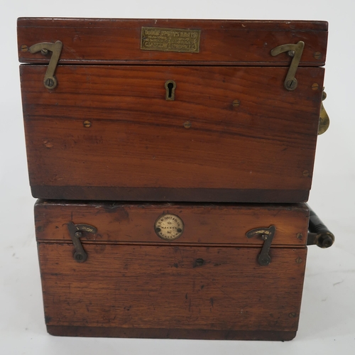 156 - A boxed lot of four cased scientific instruments and a typewriter (5)