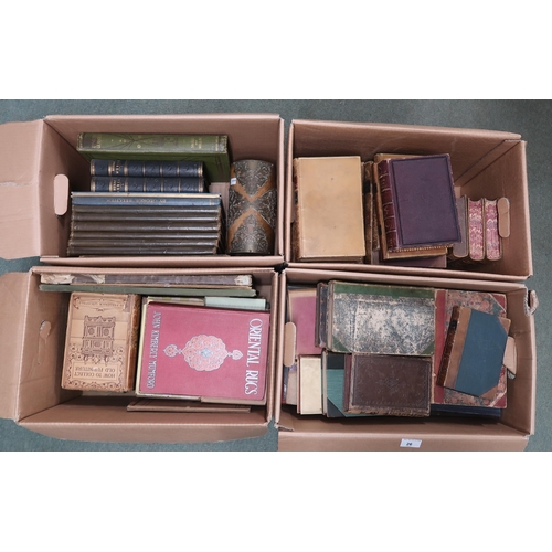 26 - A lot comprising four boxes of assorted antiquarian books etc (4)...