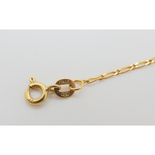 574 - An Italian 9ct gold baton and curb link bracelet, length 19.3cm, together with two further neck chai... 