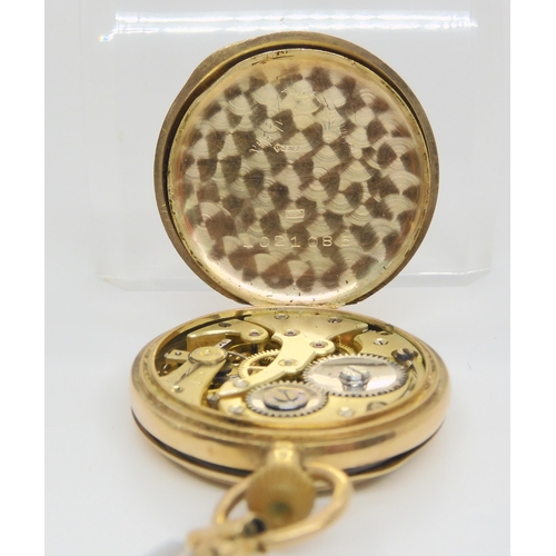 576 - A 9ct gold fob watch diameter 3cm, a 9ct gold Craddock gents watch weight together with mechanisms a... 