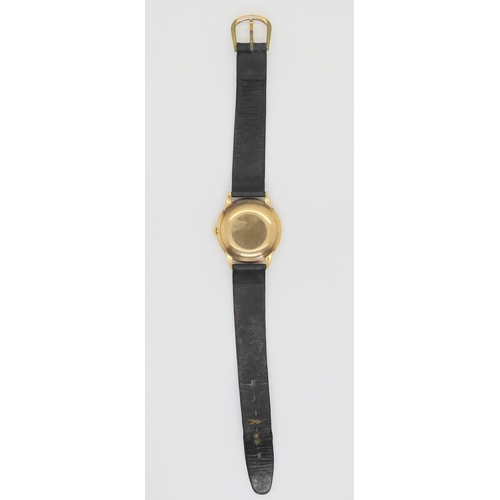 577 - A 9ct gold gents Jaeger le Coultre wristwatch, hallmarked London 1965, diameter 3.2cm, weight with s... 