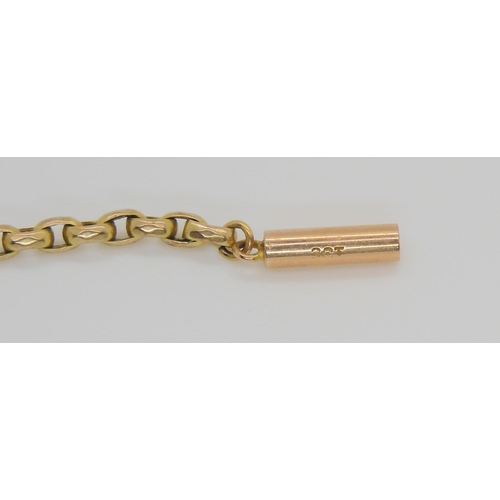 634 - A 9ct (af) gate bracelet, and a 9ct gold vintage chain, length 41.5cm, weight together 16.3gms