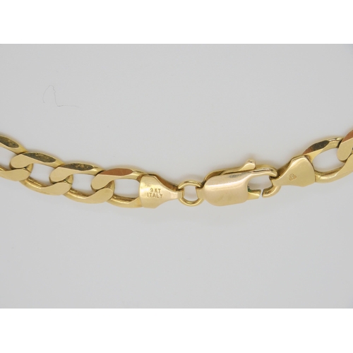 653 - A 9ct gold Italian made curb link chain, length 48cm, weight 33.2gms