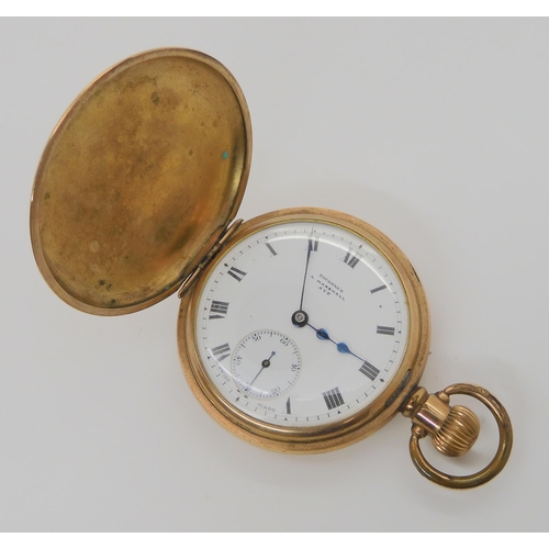 752 - A gold plated Tavannes full hunter pocket watch