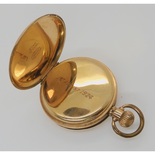 752 - A gold plated Tavannes full hunter pocket watch