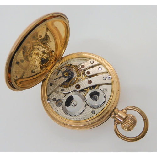 752 - A gold plated Tavannes full hunter pocket watch