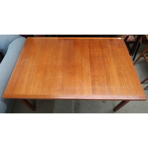 94 - A mid 20th century teak Nils Jonsson for Troeds extending dining table, 74cm high x 90cm deep x 140c... 