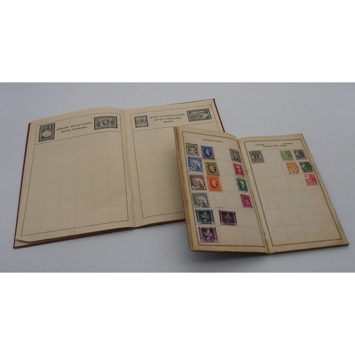 492 - Two stamp albums with examples from Abyssinia, Mongolia, French Colonies, Japan, China, United State... 