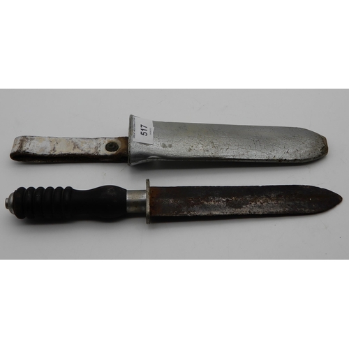 517 - A Siere Gorman divers knife with galvanised scabbard