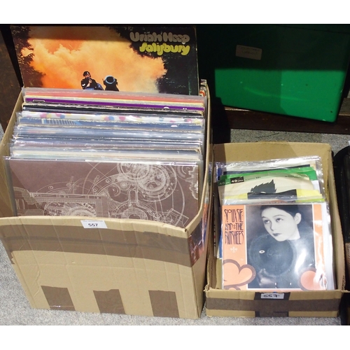 557 - An interesting box of vinyl LP records with Black Sabbath on Vertigo, Johann Johannsson fordlandia  ... 