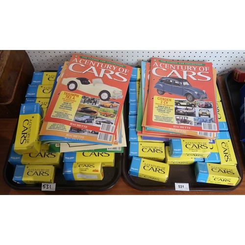 531 - Corgi model cars, A Century of Cars with Triumph Herald, Austin Healy, VW Beetle, Fiat X1/9 etc (38)