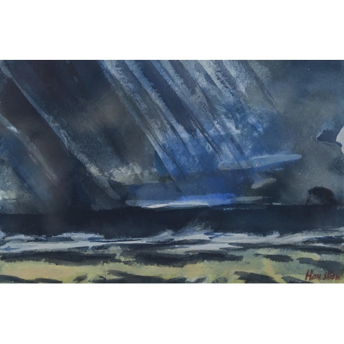 864 - JOHN HOUSTON OBE RSA (1930-2008)BASS ROCK, RAIN APPROACHING Watercolour, signed lower right, 10 x 15... 