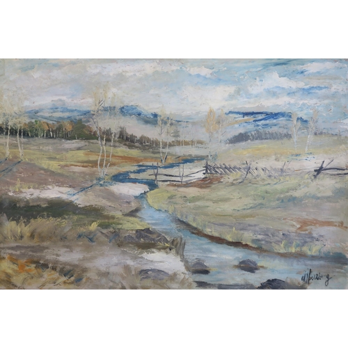 883 - IAN FLEMING RSA RSW (SCOTTISH 1906-1994)EXTENSIVE LANDSCAPE Oil on board, signed lower right, 59 x 9... 