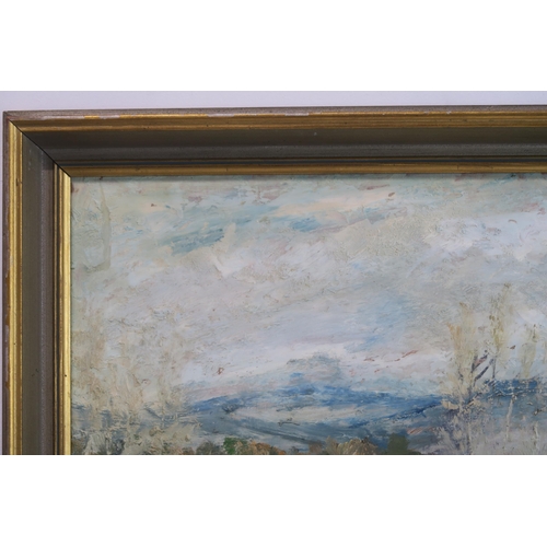 883 - IAN FLEMING RSA RSW (SCOTTISH 1906-1994)EXTENSIVE LANDSCAPE Oil on board, signed lower right, 59 x 9... 