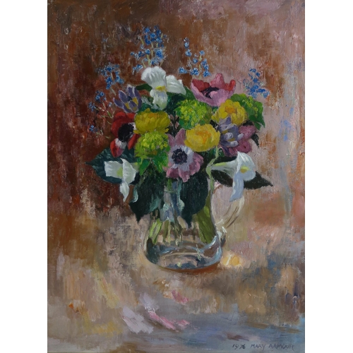 904 - MARY NICOL NEILL ARMOUR RSA RSW RGI (SCOTTISH 1902-2000) FLOWERS WITH TRILLIUM Oil on canvas, signed... 