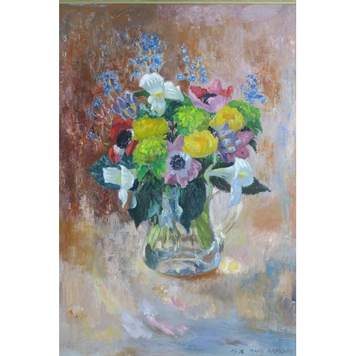 904 - MARY NICOL NEILL ARMOUR RSA RSW RGI (SCOTTISH 1902-2000) FLOWERS WITH TRILLIUM Oil on canvas, signed... 