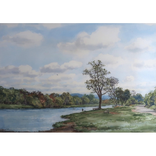 936 - FRANK EGGINGTON RCA (BRITISH 1908-1990) RIVER SPEY AT GRANTOWN MORAYSHIRE Watercolour, signed lower ... 