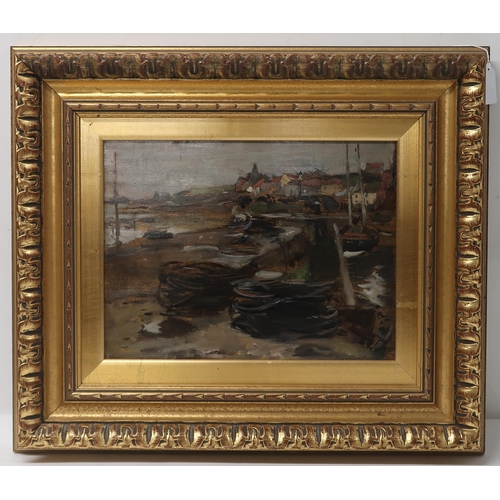 939 - ALEXANDER IGNATIUS ROCHE RSA NEA RP (SCOTTISH 1861-1921)THE HARBOUR ST. MONANSOil on panel, signed, ... 