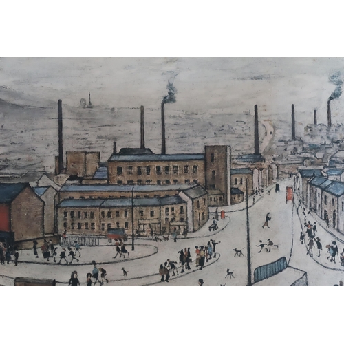 942 - LAURENCE STEPHEN LOWRY RA RBA (BRITISH 1887-1976)A BUSY INDUSTRIAL LANDSCAPEOffset Lithograph, signe... 