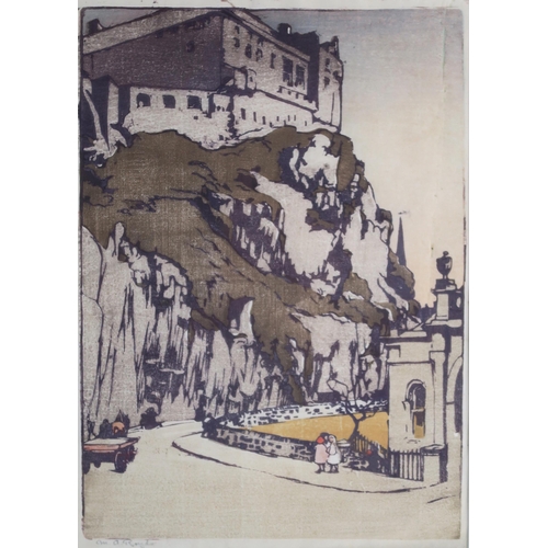 948 - MABEL ALINGTON ROYDS (BRITISH 1874-1941)EDINBURGH CASTLEWoodcut, signed lower left, 27 x 19cm (10.5 ... 