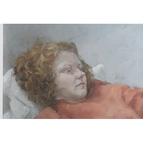 952 - JENNIFER ANDERSON (SCOTTISH b.1975) LAZY DAY Oil on canvas, 44 x 49cm (17.25 x 19.25