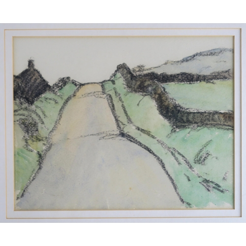 969 - ERNEST ARCHIBALD TAYLOR (SCOTTISH 1874-1951)HILL ROAD TO THE COTTAGECharcoal and watercolour, 22 x 2... 