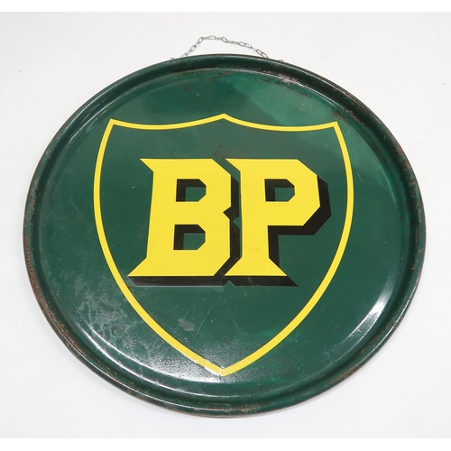 528 - AUTOMOBILIABP oil drum lid advertising sign together with an Esso Imperial Dealer oil drum lid adver... 