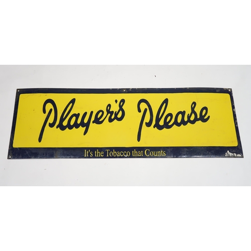 533 - PLAYER'S PLEASE IT'S THE TOBACO THAT COUNTSEnamel advertising sign 90cm x 31cm... 