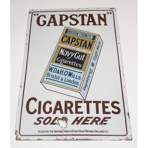 536 - CAPSTAN CIGARETTES SOLD HERENavy Cut Medium Strength enamel advertising sign 91cm x 61cm... 