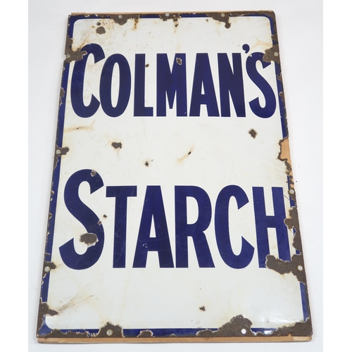 538 - COLEMAN'S STARCHEnamel advertising sign 94cm x 60cm