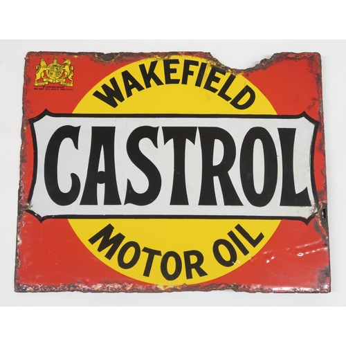 540 - AUTOMOBILIACASTROL OIL Wakefield enamel advertising sign 50cm x 41cm