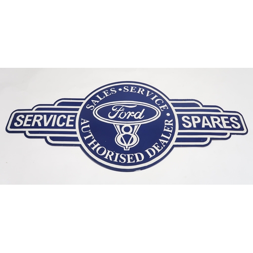 541 - AUTOMOBILIAFORD V8, Sales, Service, Spares, Authorised Dealer enamel advertising sign 407cm x 47cm... 