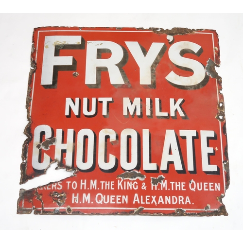 544 - FRY'S NUT MILK CHOCOLATEEnamel advertising sign, 60cm x 60cm