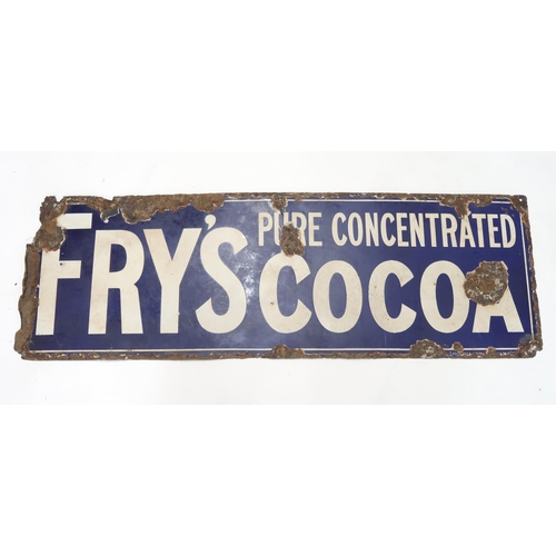 546 - FRY'S PURE CONCENTRATED COCOAEnamel advertising sign, 90cm x 31cm