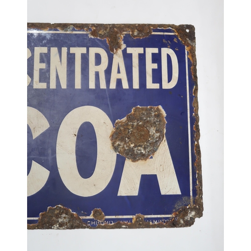 546 - FRY'S PURE CONCENTRATED COCOAEnamel advertising sign, 90cm x 31cm