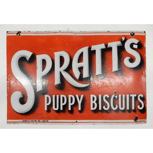 547 - SPRATT'S PUPPY BISCUITSEnamel advertising sign, 75cm x 50cm