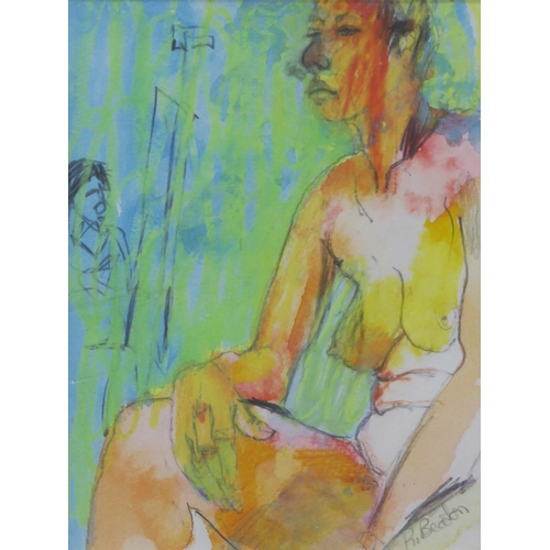 1000 - ROSEMARY BEATON (SCOTTISH b.1950)NUDE FIGUREMixed media on paper, signed lower right, 20 x 50cm Toge... 