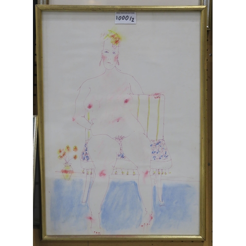 1000 - ROSEMARY BEATON (SCOTTISH b.1950)NUDE FIGUREMixed media on paper, signed lower right, 20 x 50cm Toge... 